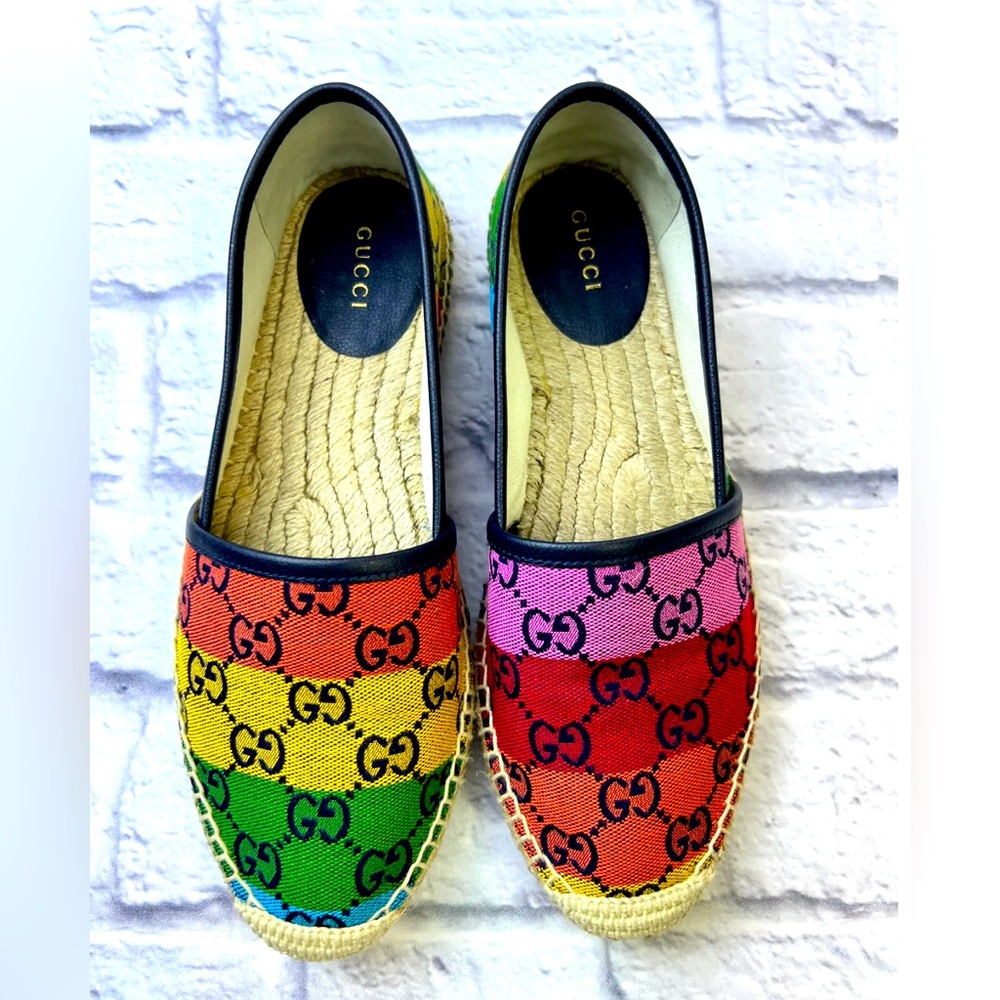 Gucci Rainbow GG Logo Espadrilles